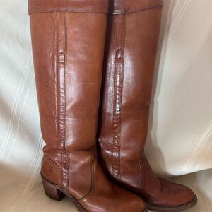 Frye Women's Vintage Brown Leather Riding Boots Size 8